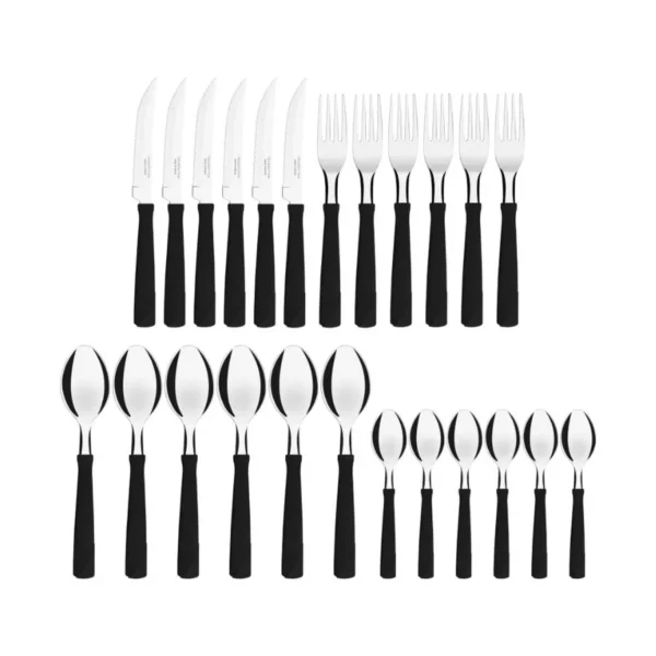 Set cubiertos x24 + cubiertera New Kolor negro – TRAMONTINA