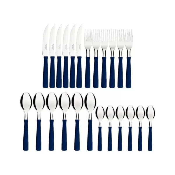 Set cubiertos x24 + cubiertera New Kolor azul – TRAMONTINA