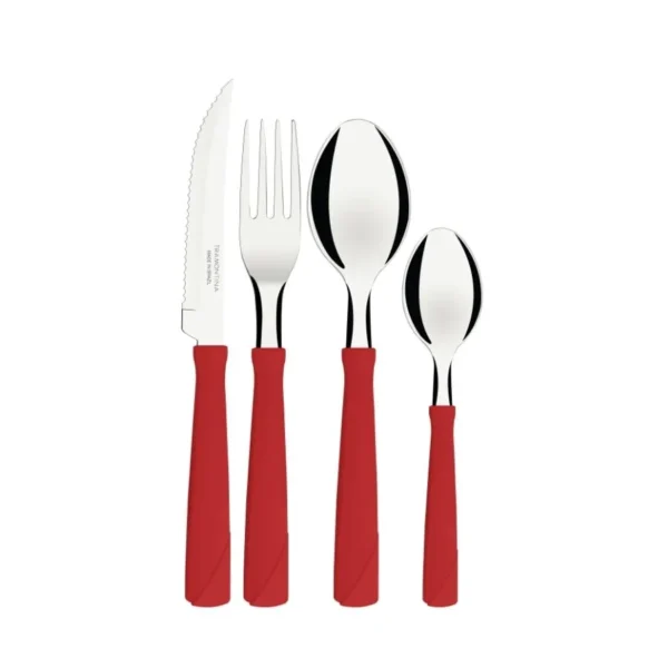 Set cubiertos x24 + cubiertera New Kolor rojo – TRAMONTINA