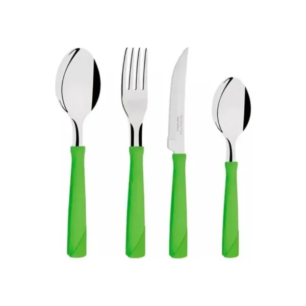 Set cubiertos x24 + cubiertera New Kolor verde – TRAMONTINA