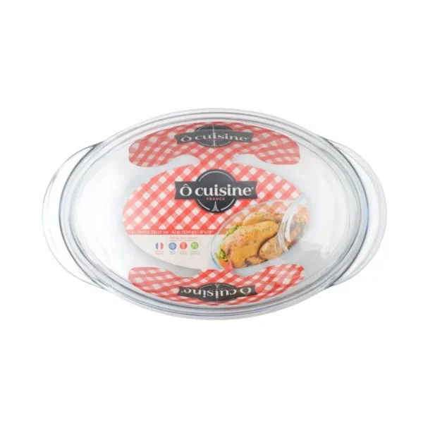 Cacerola de vidrio oval con tapa 3 L – LE CUISINE