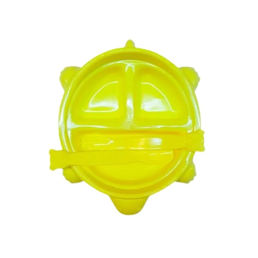 Plato infantil plástico tortuga con cubiertos