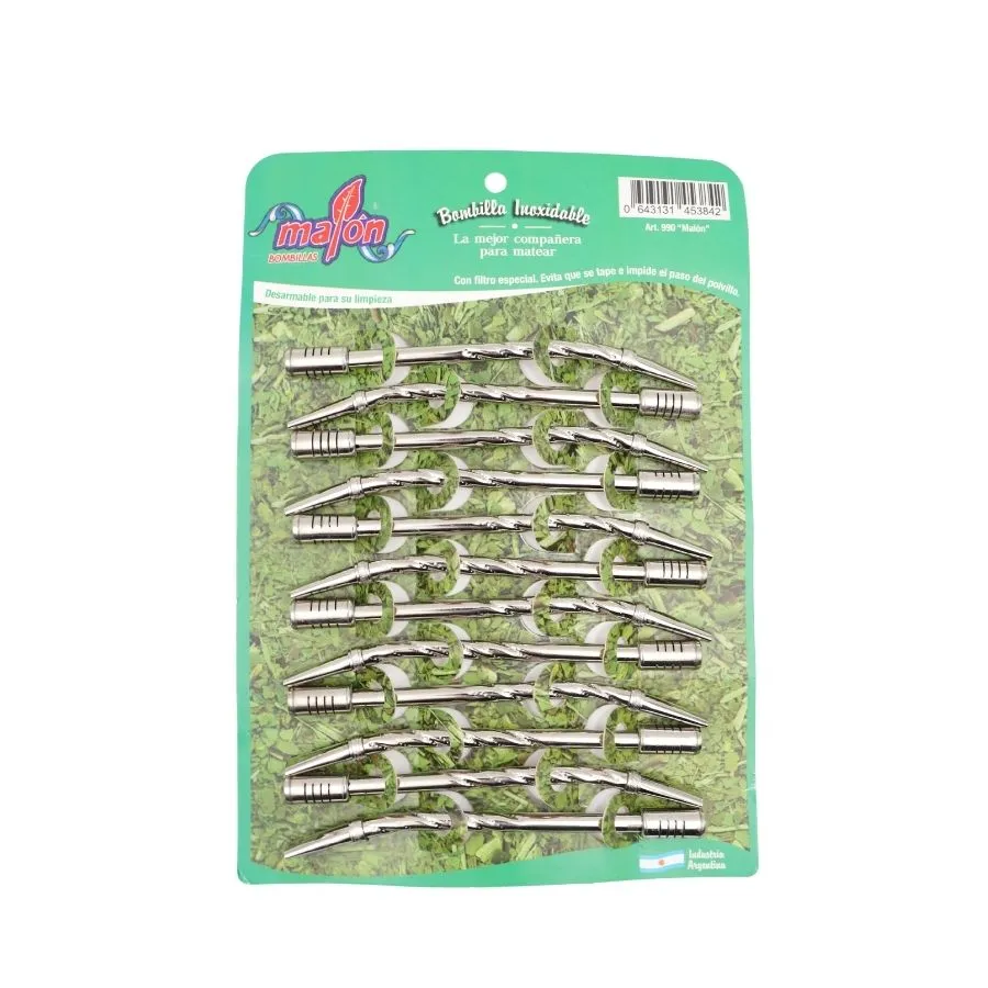 Bombilla inoxidable desmontable x 12