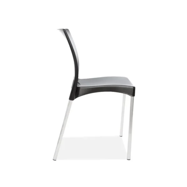 Silla Boston negra con patas de aluminio – GARDENLIFE