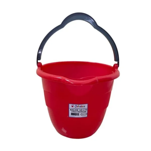Balde 10 L con manija plástica Premium – COLORES