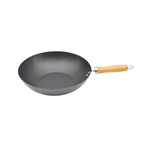 Wok antiadherente 35 cm con mango y asa de madera – NOUVELLE CUISINE