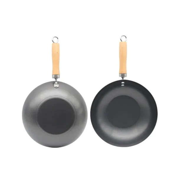 Wok antiadherente 35 cm con mango y asa de madera – NOUVELLE CUISINE