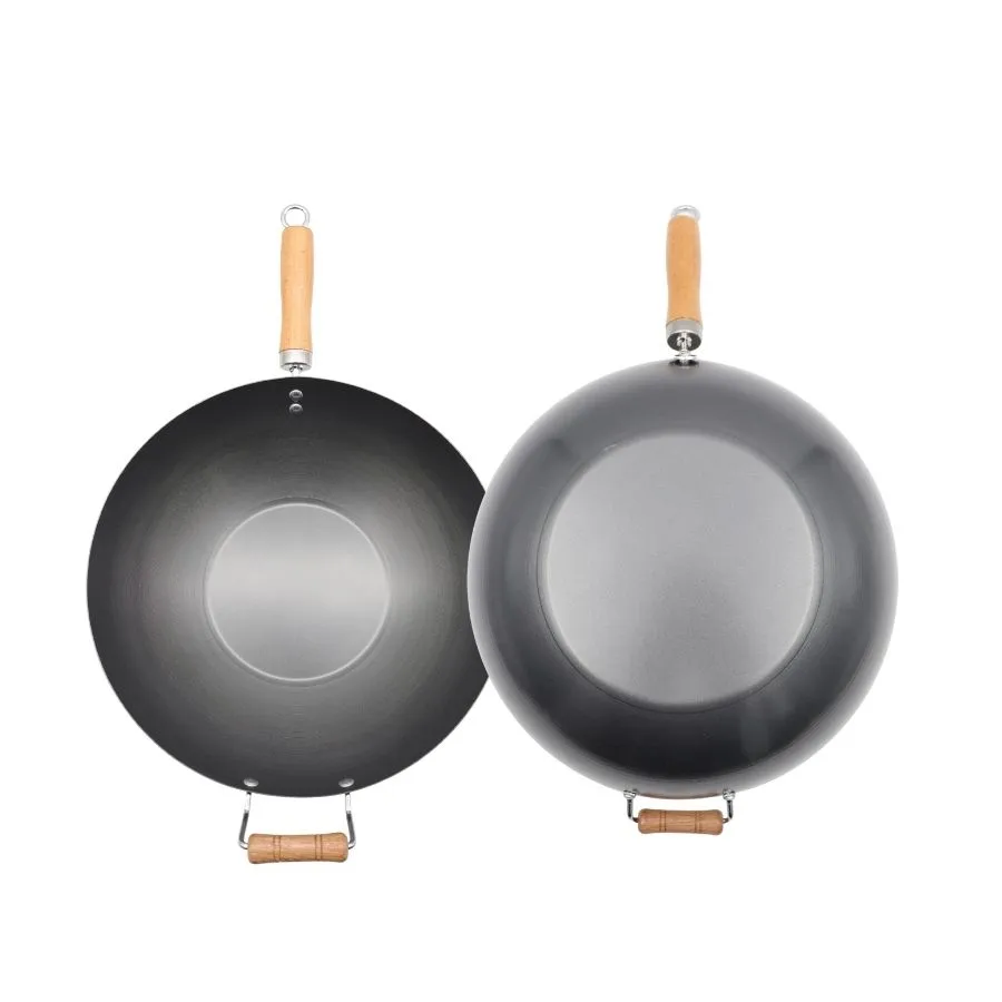 Wok antiadherente 30 cm con mango de madera – NOUVELLE CUISINE