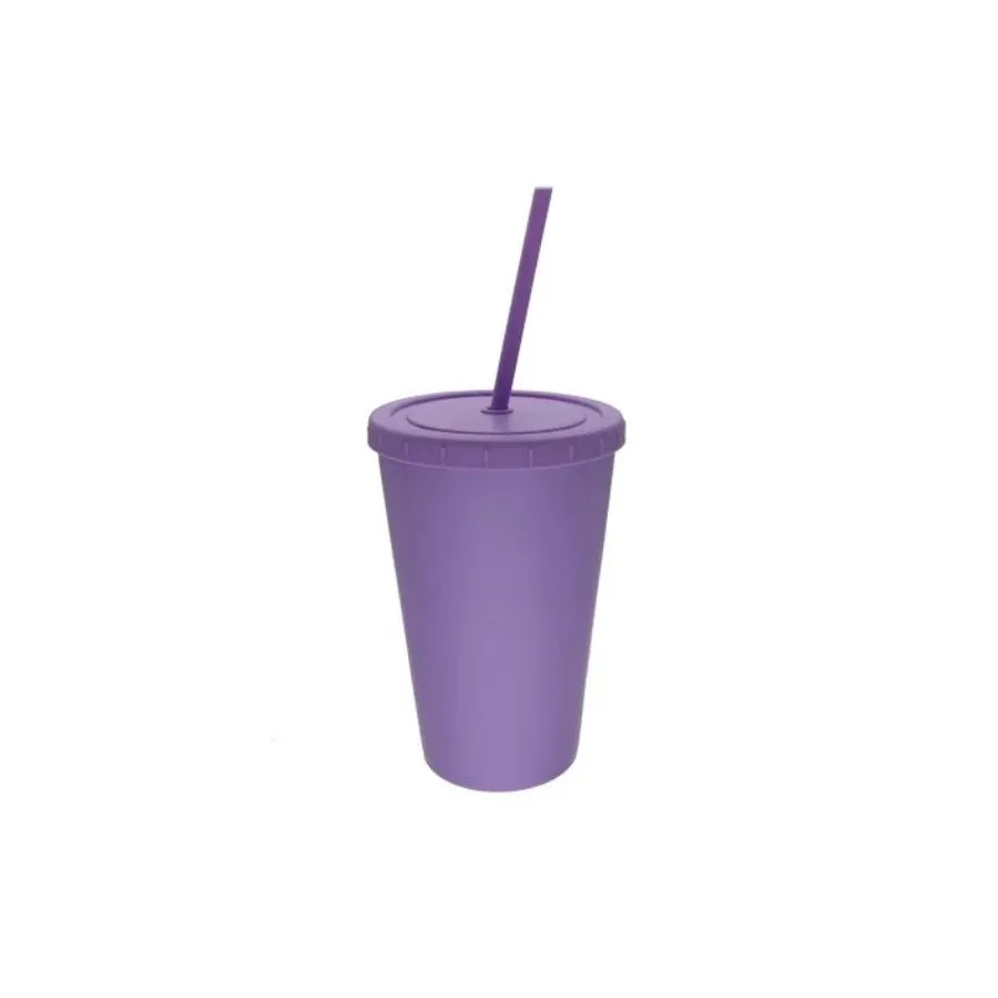 Vaso plástico pastel con tapa y sorbete 500 cc – LIMA