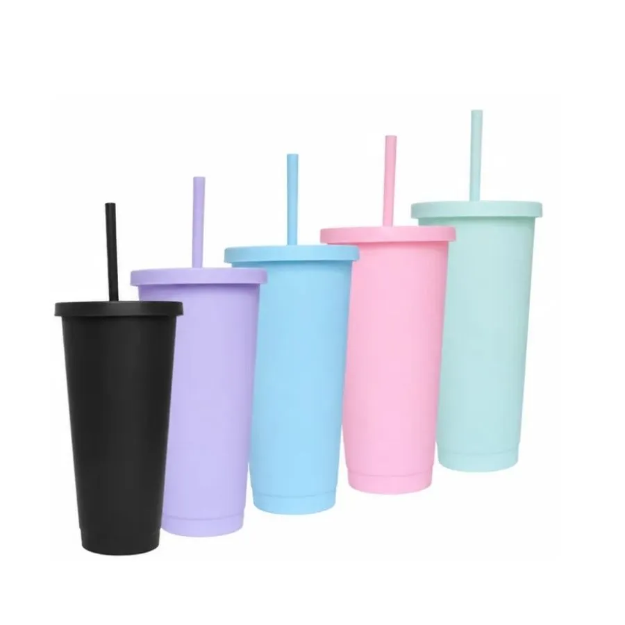 Vaso plástico con tapa y sorbete 750 cc pastel