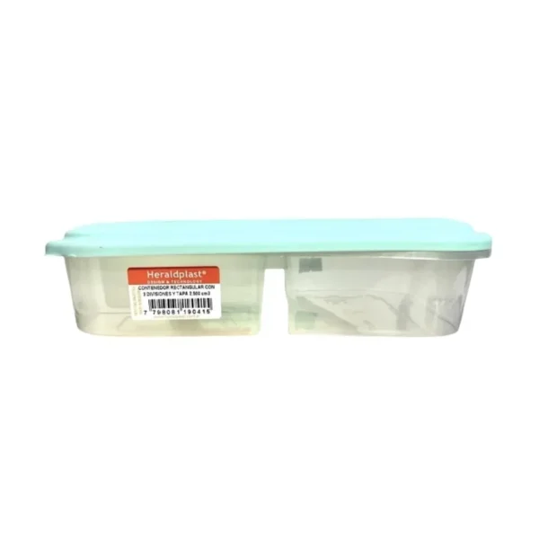 Hermético rectangular 2 divisiones 1,45 L – HERALDPLAST