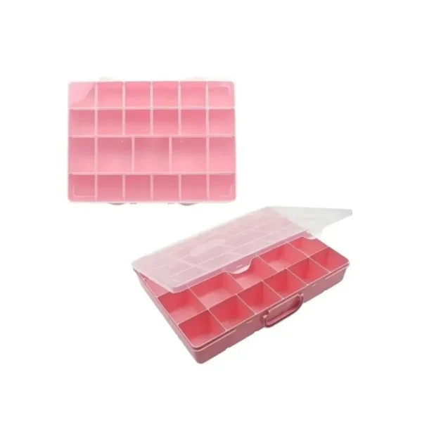 Caja plástica Tulum 23 divisiones rosa