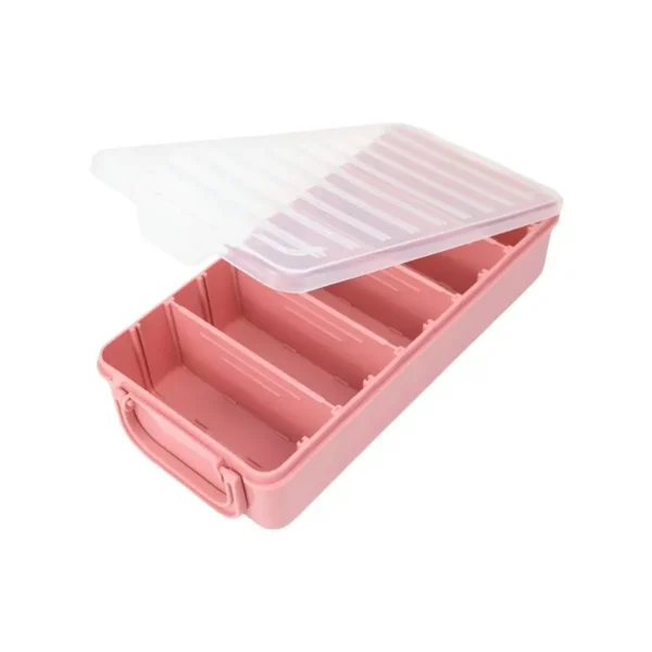 Caja plástica Tulum 5 divisiones salmón