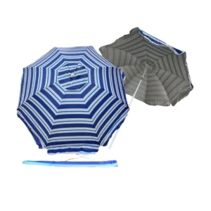 Sombrilla aluminizada rayada reclinable 2,40 m