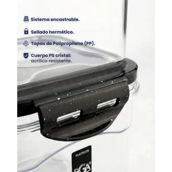 Frasco acrílico cuadrado 1 L tapa color – OLÍMPICO