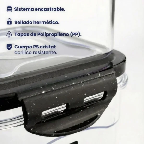 Frasco acrílico cuadrado 1,4 L tapa color – OLÍMPICO