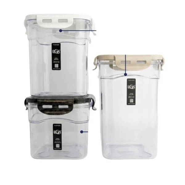 Frasco acrílico cuadrado 1,8 L tapa color – OLÍMPICO