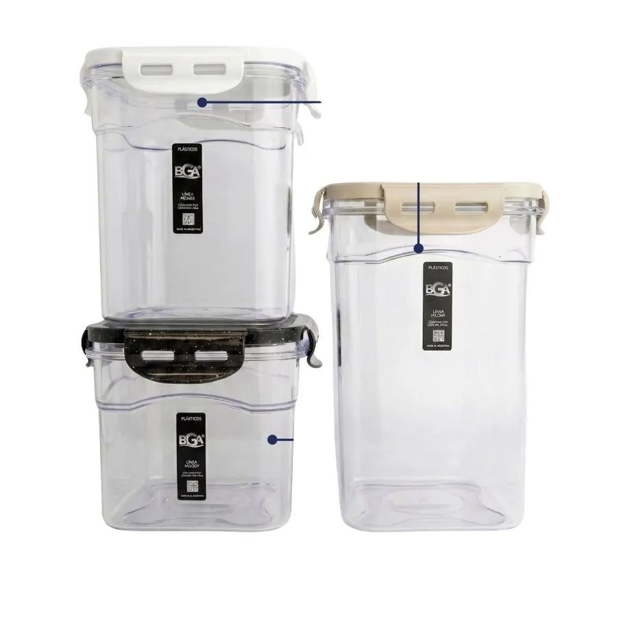 Frasco acrílico cuadrado 1,8 L tapa color - OLÍMPICO