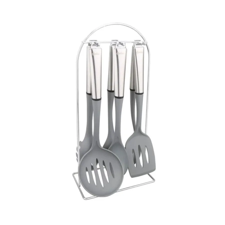 Set 6 utensilios gris mango acero – HUDSON