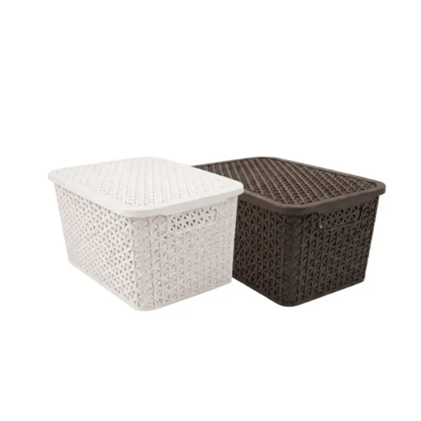 Caja organizadora ratán 35 L con tapa – MIS PLAST