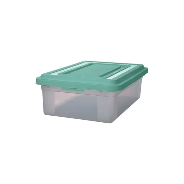 Organizador 36 L transparente con tapa color – GEMPLAST