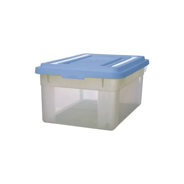 Organizador 55 L transparente con tapa color – GEMPLAST