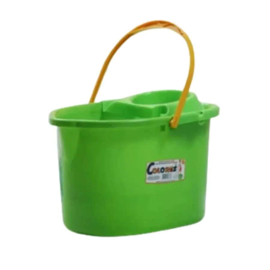 Balde plástico Premium 16 L con escurridor – COLORES