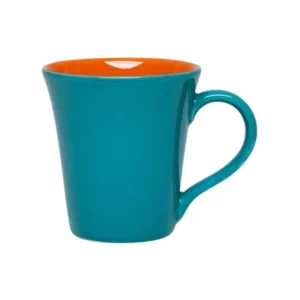 Jarro mug de cerámica Tulipa 330 ml turquesa/naranja – OXFORD