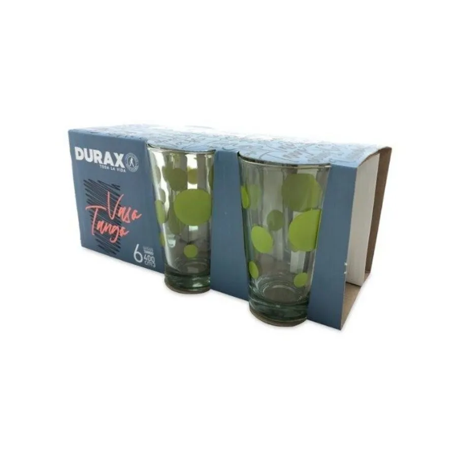 Set 6 vasos Tango Lunares verde 400 ml - DURAX