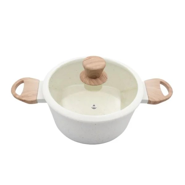 Cacerola antiadherente Granito blanca 22 cm – CAROL