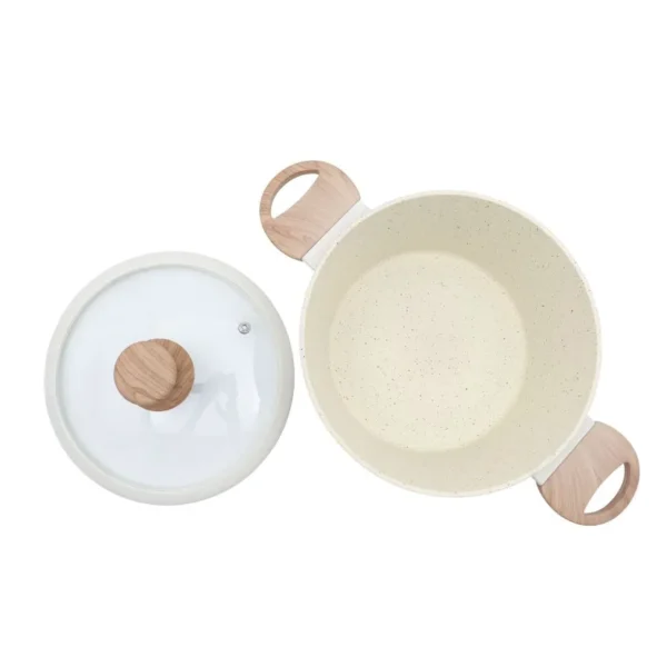 Cacerola antiadherente Granito blanca 22 cm – CAROL