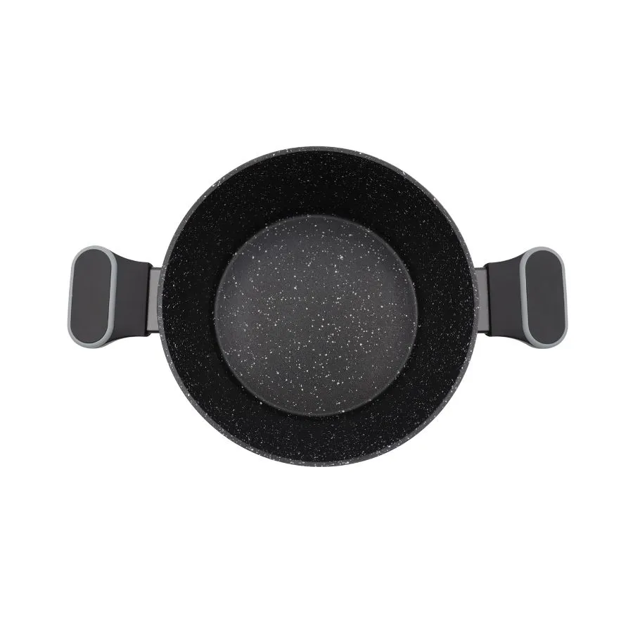 Cacerola antiadherente Granito negra 22 cm – CAROL