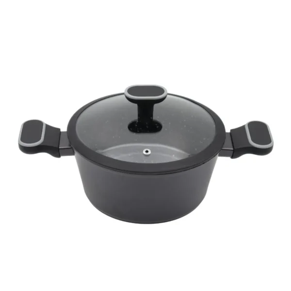 Cacerola antiadherente Granito negra 24 cm – CAROL