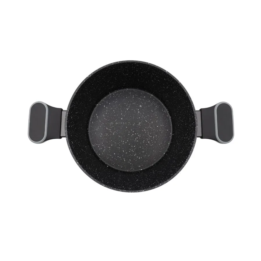 Cacerola antiadherente Granito negra 24 cm – CAROL