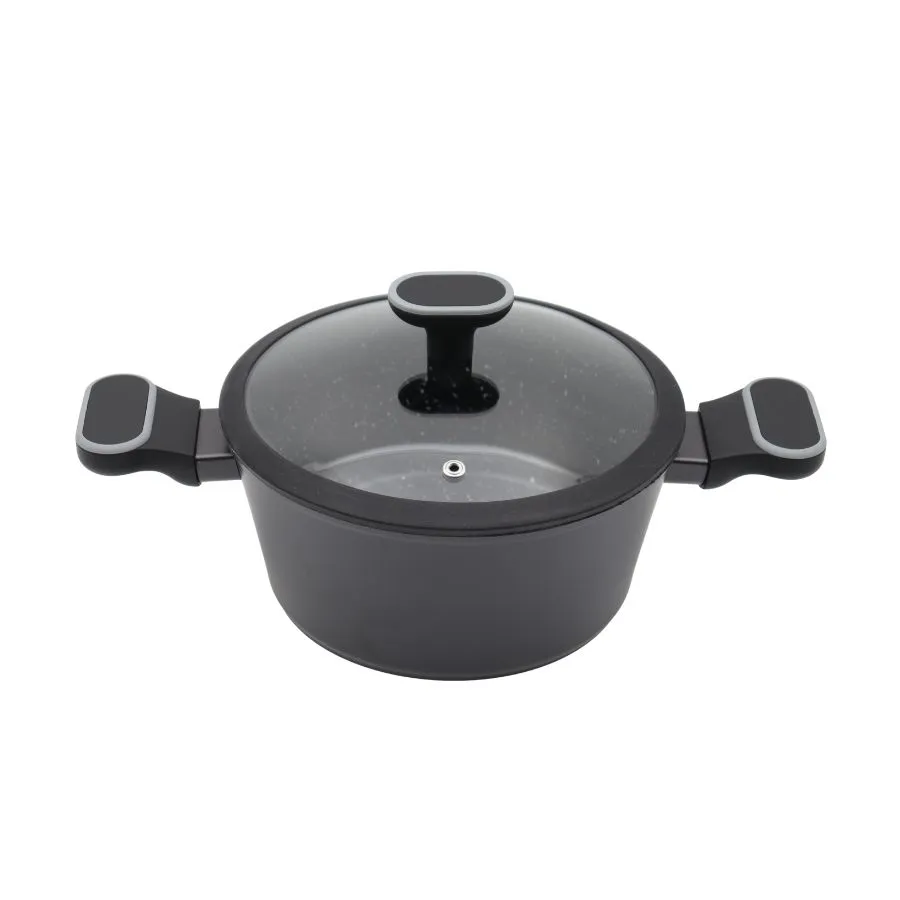 Batería de cocina antiadherente 6 piezas granito apta inducción – CAROL