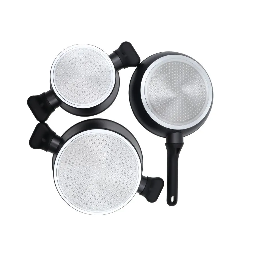 Batería de cocina antiadherente 6 piezas granito apta inducción – CAROL