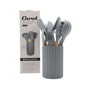 Set utensilios silicona y bambú x 12 – CAROL