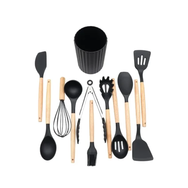 Set utensilios silicona y bambú x 12 – CAROL