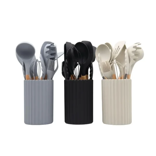 Set utensilios silicona y bambú x 12 – CAROL