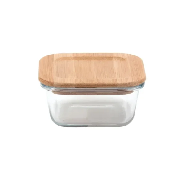 Contenedor vidrio cuadrado tapa bambú 320 cc – CAROL