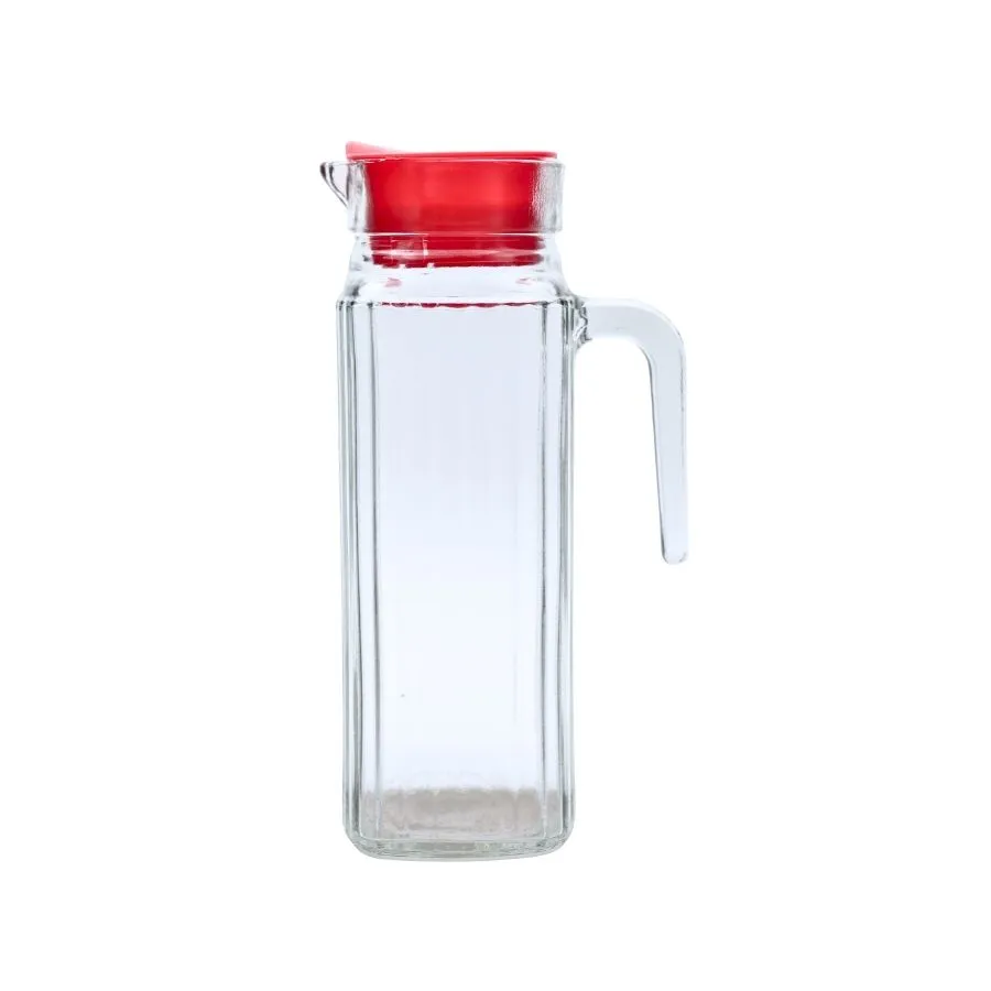 Jarra de vidrio 1,2 L con tapa color – OLÍMPICO
