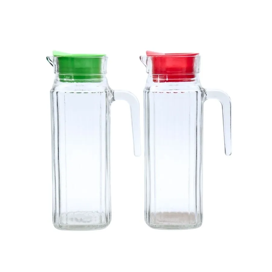 Jarra de vidrio 1,2 L con tapa color – OLÍMPICO