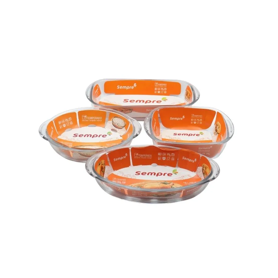 Set de asaderas de vidrio templado x 4 – SEMPRE