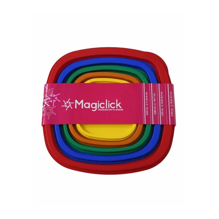 Combo herméticos plásticos x 5 - MAGICLICK