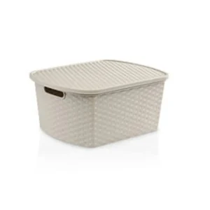 Caja plástica Ratán 25 L gris con tapa – STAR COMPANY
