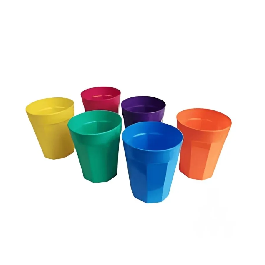 VASO PLAST FACETADO 350 cc " PARTY " SET X 6