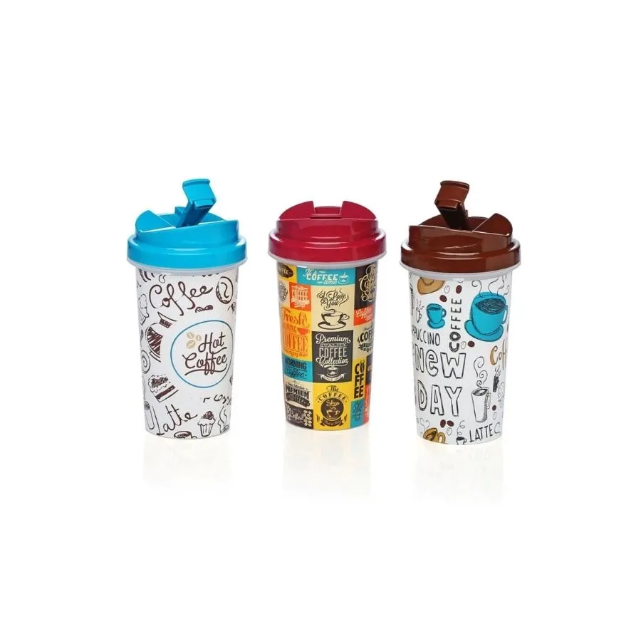 VASO PLAST "STAR" DECO 0,55L CAFE