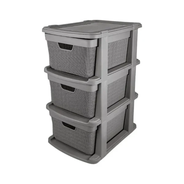 Cajonera plástica símil ratán x 3 – STAR COMPANY