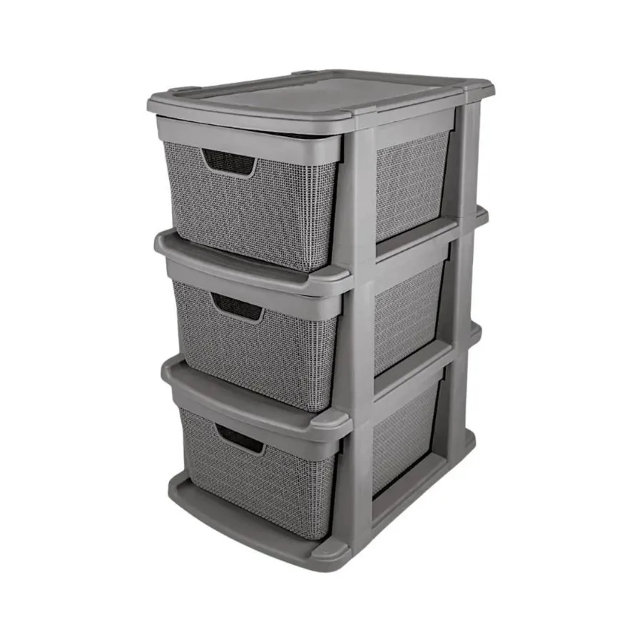 Cajonera plástica símil ratán x 3 – STAR COMPANY