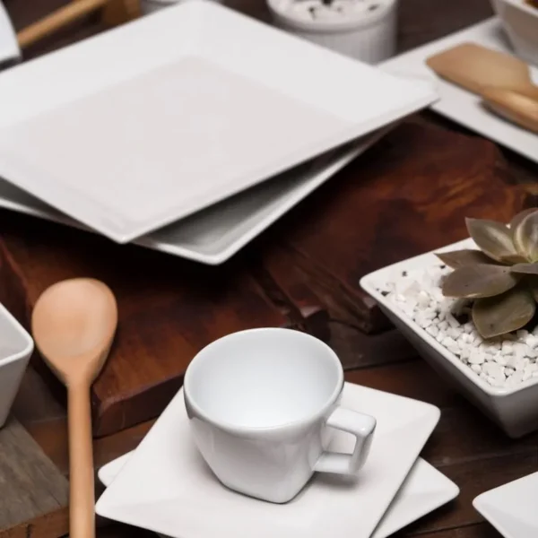 Taza de té con plato de porcelana Quartier Blanco 200 cc – OXFORD